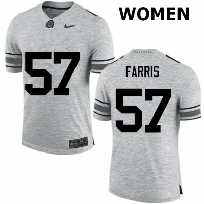 Women's Ohio State Buckeyes #57 Chase Farris Gray Nike NCAA College Football Jersey Supply QRX7844NI